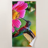 Magische Hummingbird Moments Design Strandtuch (Vorderseite)