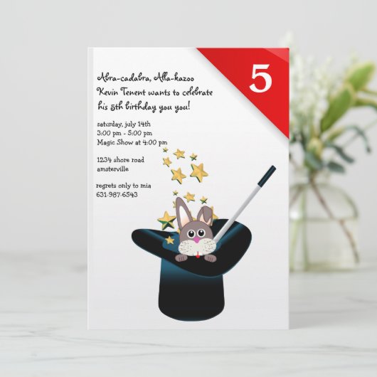 Magische Hut-Party Einladung (Stehend Vorderseite)