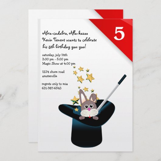 Magische Hut-Party Einladung (Vorne/Hinten)