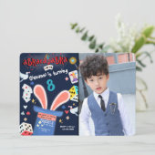 Magische Illusion Geburtstag Einladung Custom Foto (Stehend Vorderseite)