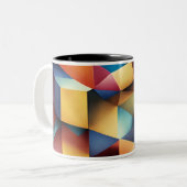 Magische Illusionen: Abstraktes Design der kubisti Zweifarbige Tasse (Vorderseite Links)