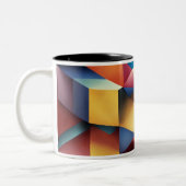 Magische Illusionen: Abstraktes Design der kubisti Zweifarbige Tasse (Links)