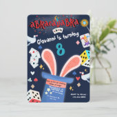 Magische Illusionen Geburtstagsparty Einladung Sho (Stehend Vorderseite)