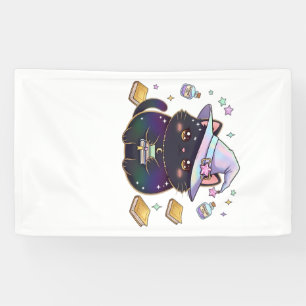 Magische introvertierte Katze Pastell-Hexenhut Hal Banner