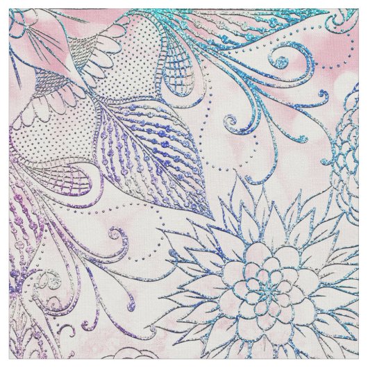 Magische Iridescent Glitzer Feathers Dreamcatcher Stoff (Nahaufnahme)