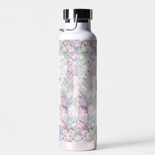 Magische Iridescent Glitzer Feathers Dreamcatcher Trinkflasche (Rechts)