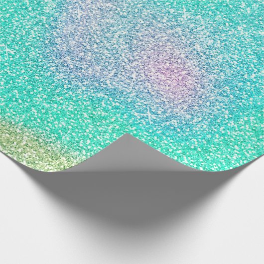 Magische Iridescent Glitzer Holographic Image Geschenkpapier (Ecke)