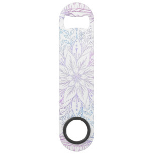 Magische Iridescent Poinsettia Blume Mandala White Speed Flaschenöffner