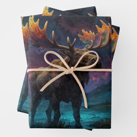 Magische Jasper Elch und Felsgebirge Geschenkpapier Set (Beispiel)