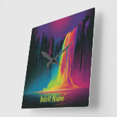 Magische Kaskade, fesselnde Ruhe Quadratische Wanduhr (Winkel)