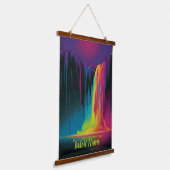 Magische Kaskade, fesselnde Ruhe Wandteppich Mit Holzrahmen (Gewinkelt)