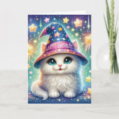 Magische Katze Geburtstagskarte Karte (Vorderseite)