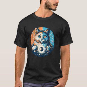 Magische Katze mit himmlischen Elementen Kunst 1 T-Shirt