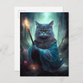 Magische Katze Whimsischer Fantasie Kunst Postkarte (Vorne/Hinten)