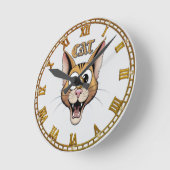 Magische Katzen Runde Wanduhr (Winkel)
