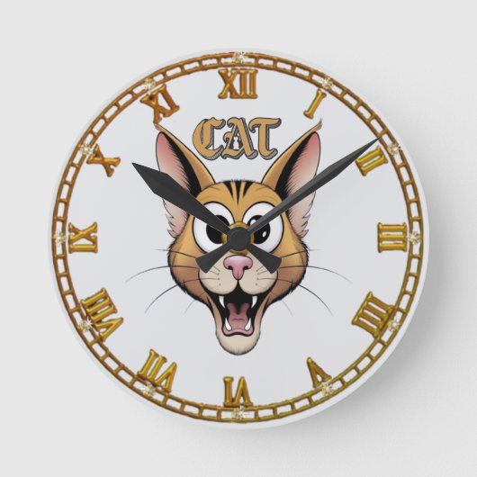 Magische Katzen Runde Wanduhr (Vorderseite)