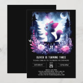 Magische Kinder Katze Geburtstag Einladung (Vorne/Hinten)