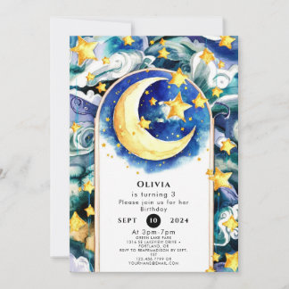 Magische Kinder Moon Geburtstag Einladung