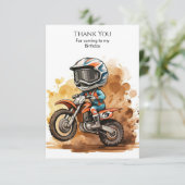 Magische Kinder-Motorrad Geburtstag Dankeskarte (Stehend Vorderseite)