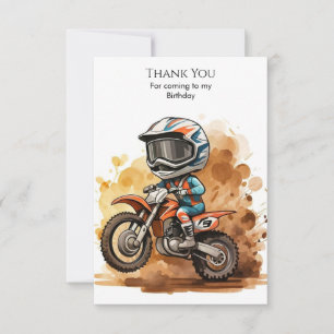 Magische Kinder-Motorrad Geburtstag Dankeskarte