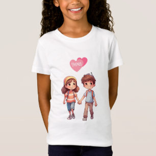 Magische Kindheit: Ein Mädchen und Junge als Freun T-Shirt