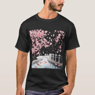 Magische Kirschblüten-Szene mit windendem Fluss & T-Shirt