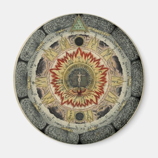 Magische kosmische Rose Mandala Magnet (Vorne)