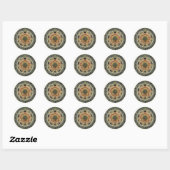 Magische kosmische Rose Mandala Round Stickers (Blatt)