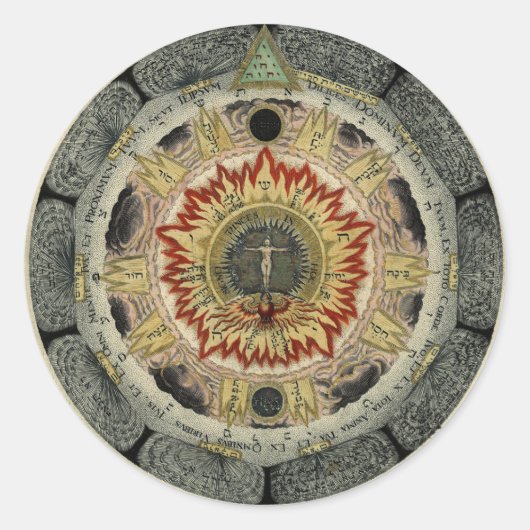 Magische kosmische Rose Mandala Round Stickers (Vorderseite)