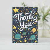 Magische Kosmische Sterne Celestial Dankeskarte (Stehend Vorderseite)