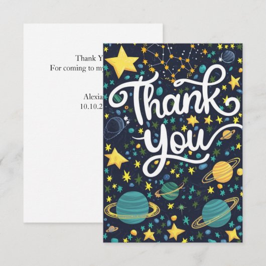 Magische Kosmische Sterne Celestial Dankeskarte (Vorne/Hinten)