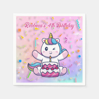 Magische Kreatur Einhorn Rosa Geburtstag Napkin Serviette