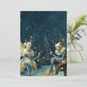 Magische Kreaturen in Blau Feiertagskarte (Stehend Vorderseite)