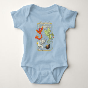 Magische Kreaturen Vintage Grafik Baby Strampler