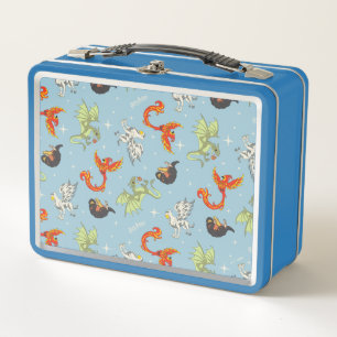 Magische Kreaturen Vintage-Muster Metall Brotdose