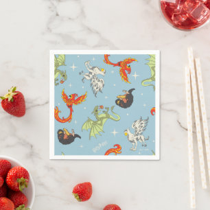 Magische Kreaturen Vintage-Muster Serviette