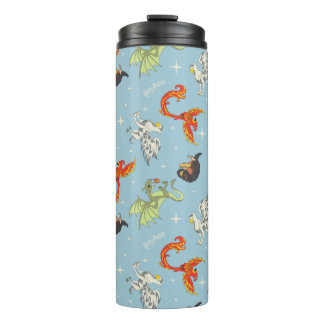 Magische Kreaturen Vintage-Muster Thermosbecher