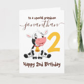 Magische Kuh Geburtstagsfeier für Grandson Karte (Vorderseite)