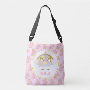 Magische kundengerechte Regenbogen-Einhorn-Tasche Tragetaschen Mit Langen Trägern