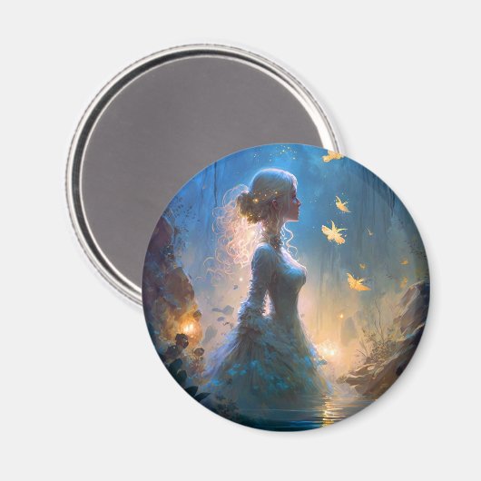 Magische Lady in Water Fantasy Art Magnet (Vorderseite/Rückseite)