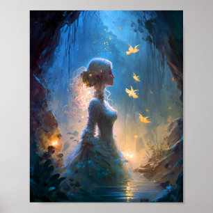 Magische Lady in Water Fantasy Art Poster
