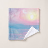 Magische Landschaft in rosa Sonnenuntergang Badhandtuch Set (Waschlappen)