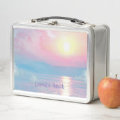 Magische Landschaft in rosa Sonnenuntergang Metall Brotdose (Beispiel)