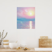 Magische Landschaft in rosa Sonnenuntergang Poster (Küche)