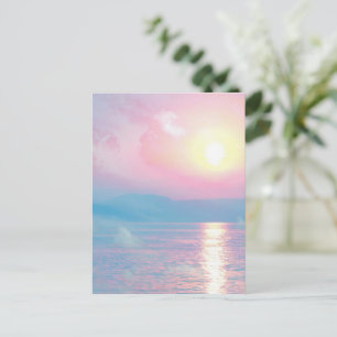 Magische Landschaft in rosa Sonnenuntergang Postkarte