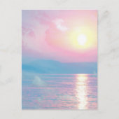 Magische Landschaft in rosa Sonnenuntergang Postkarte (Vorderseite)