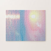 Magische Landschaft in rosa Sonnenuntergang Puzzle (Horizontal)