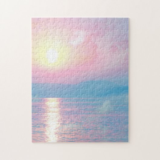 Magische Landschaft in rosa Sonnenuntergang Puzzle (Vertikal)