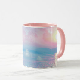 Magische Landschaft in rosa Sonnenuntergang Tasse