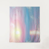 Magische Landschaft in rosa Sonnenuntergang Wandteppich (Vorderseite)